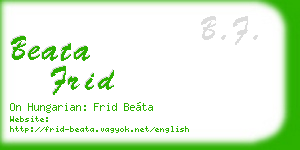 beata frid business card